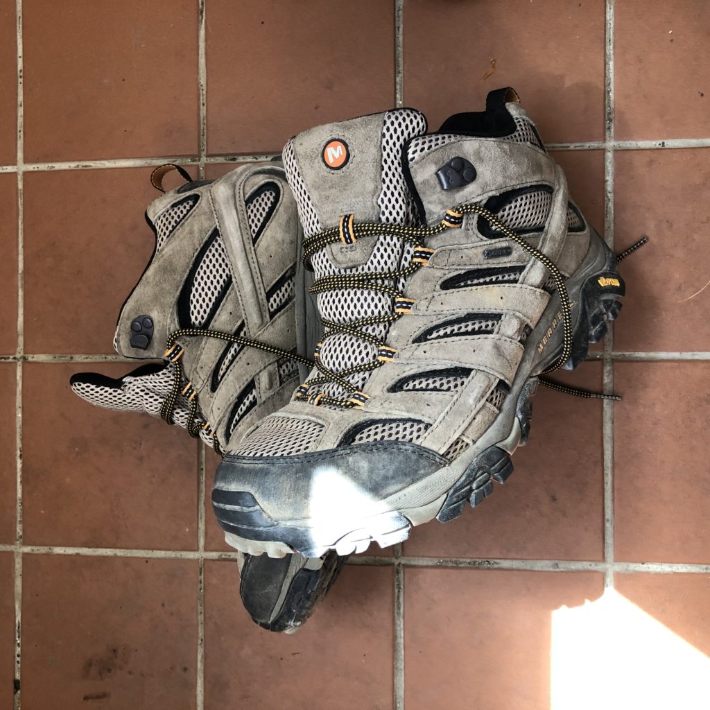 Merrell Moab 2 GTX high rise walking and hiking boots.