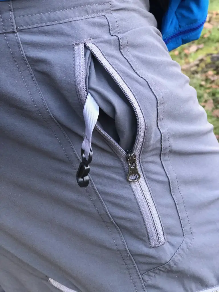 security attachment in pockets of rab vertex pants.