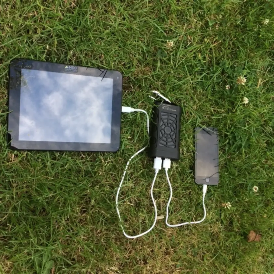 Mobile Solar Chargers Aqua Trek USB Power Bank and tablet