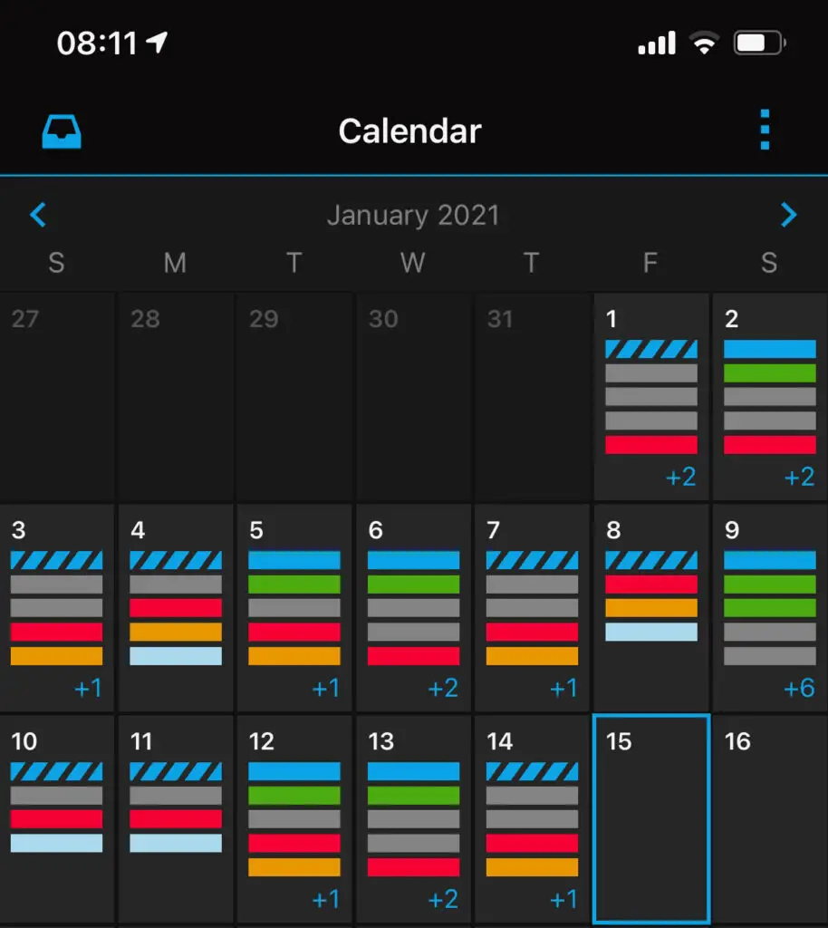 Garmin Connect Calendar