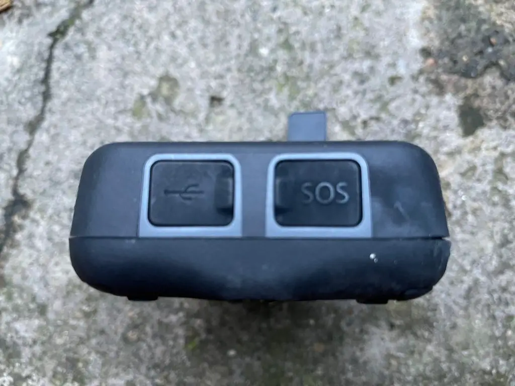 image of iridium go! charging port and sos button